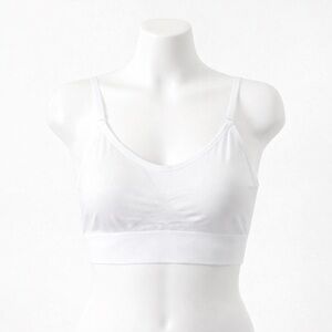 Size 1X FWD White Seamless Sports Bra